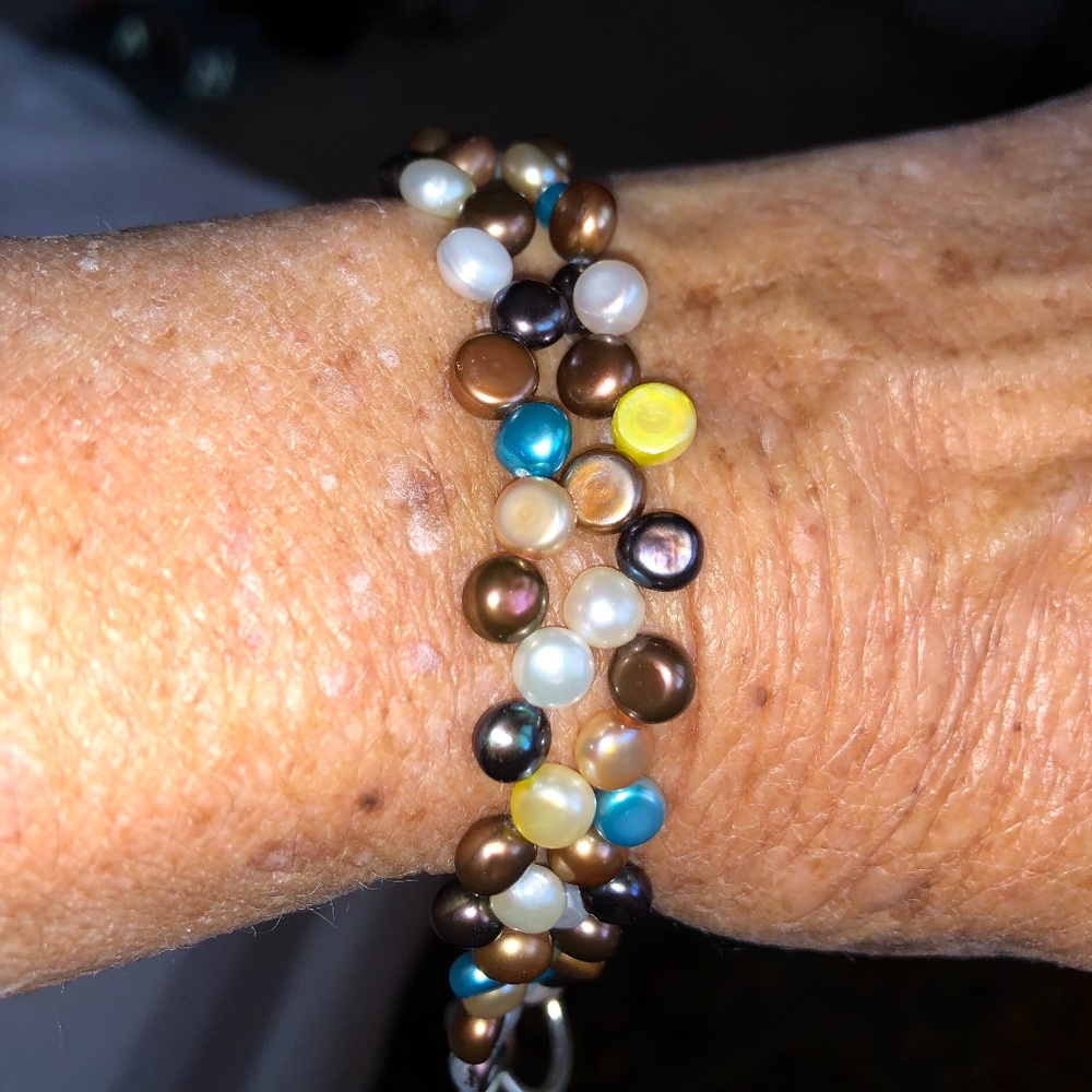 Sterling silver pearl bracelet